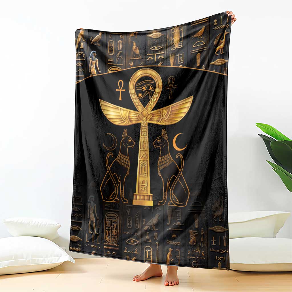 Ankh with Eye of Horus Blanket Ancient Egypt Culture