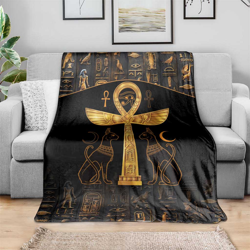 Ankh with Eye of Horus Blanket Ancient Egypt Culture