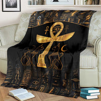 Ankh with Eye of Horus Blanket Ancient Egypt Culture