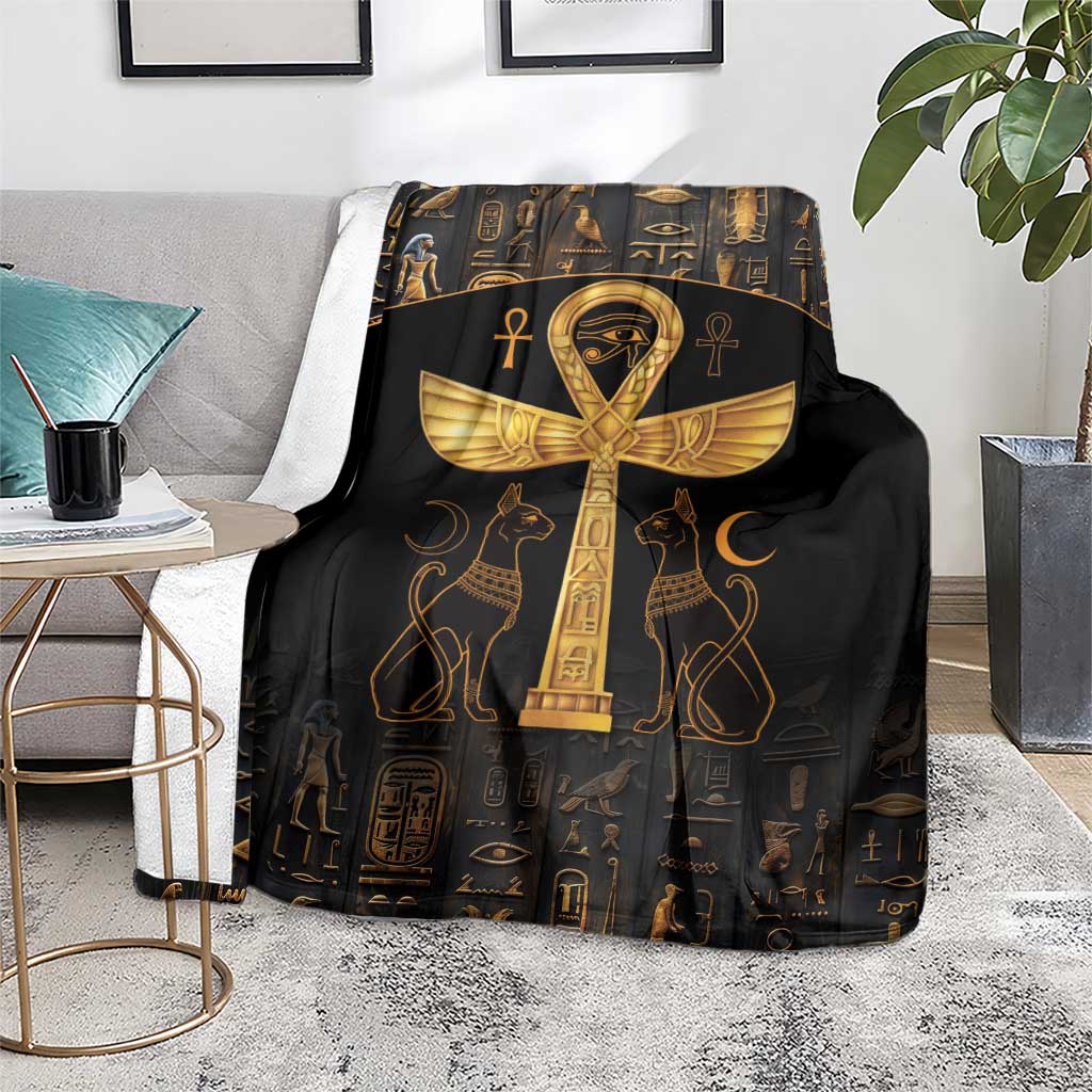 Ankh with Eye of Horus Blanket Ancient Egypt Culture