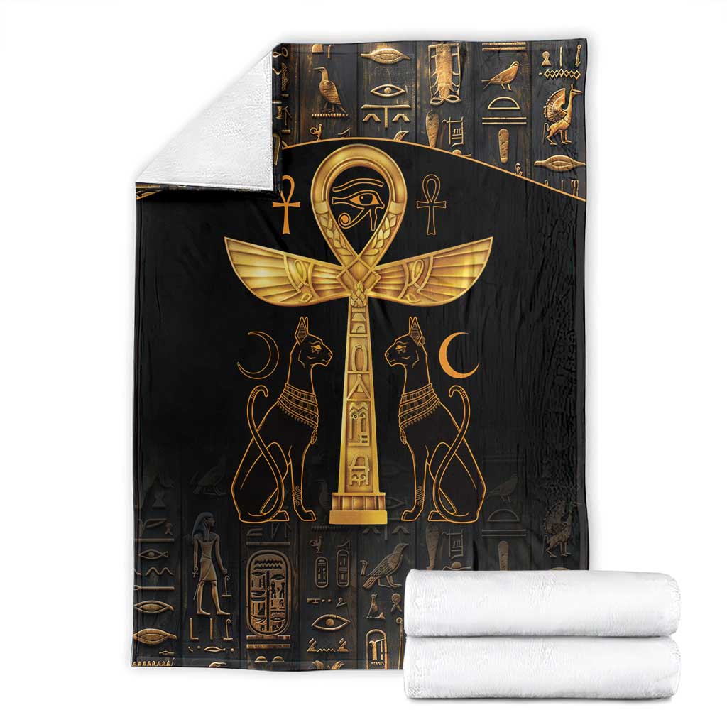 Ankh with Eye of Horus Blanket Ancient Egypt Culture