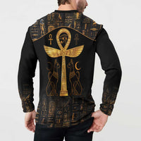 Ankh with Eye of Horus Button Sweatshirt Ancient Egypt Culture LT9 - Wonder Print Shop