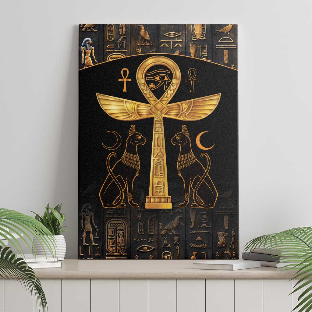 Ankh with Eye of Horus Canvas Wall Art Ancient Egypt Culture LT9 - Wonder Print Shop