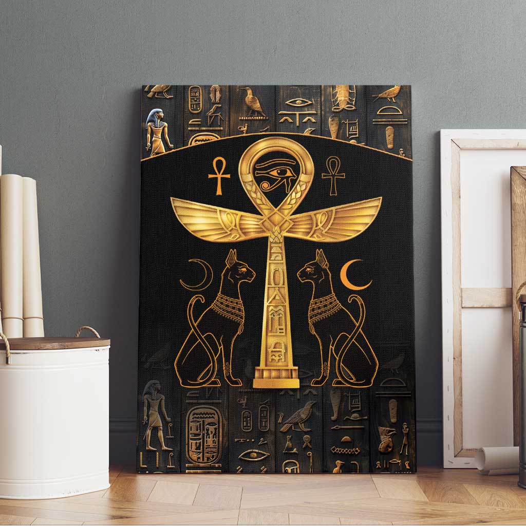 Ankh with Eye of Horus Canvas Wall Art Ancient Egypt Culture LT9 - Wonder Print Shop