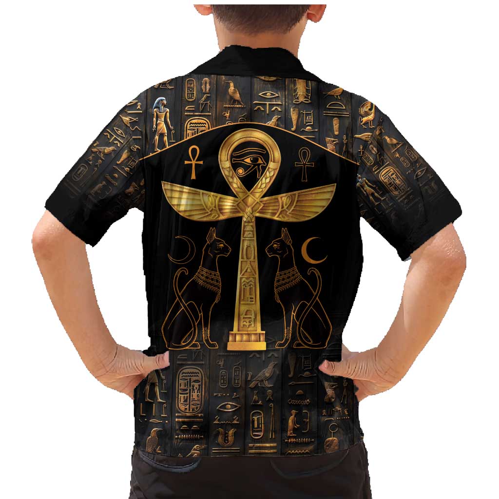 Ankh with Eye of Horus Family Matching Mermaid Dress and Hawaiian Shirt Ancient Egypt Culture LT9 - Wonder Print Shop