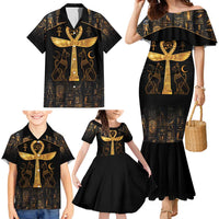 Ankh with Eye of Horus Family Matching Mermaid Dress and Hawaiian Shirt Ancient Egypt Culture LT9 - Wonder Print Shop