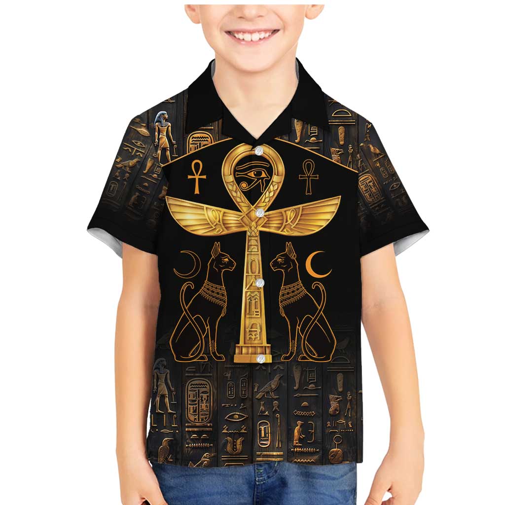 Ankh with Eye of Horus Family Matching Mermaid Dress and Hawaiian Shirt Ancient Egypt Culture LT9 - Wonder Print Shop