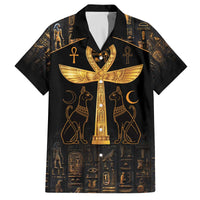 Ankh with Eye of Horus Family Matching Off Shoulder Short Dress and Hawaiian Shirt Ancient Egypt Culture LT9 - Wonder Print Shop