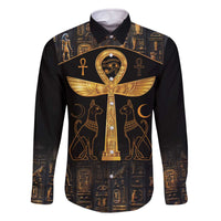 Ankh with Eye of Horus Family Matching Off Shoulder Short Dress and Hawaiian Shirt Ancient Egypt Culture LT9 - Wonder Print Shop
