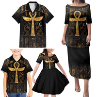 Ankh with Eye of Horus Family Matching Puletasi and Hawaiian Shirt Ancient Egypt Culture - Wonder Print Shop