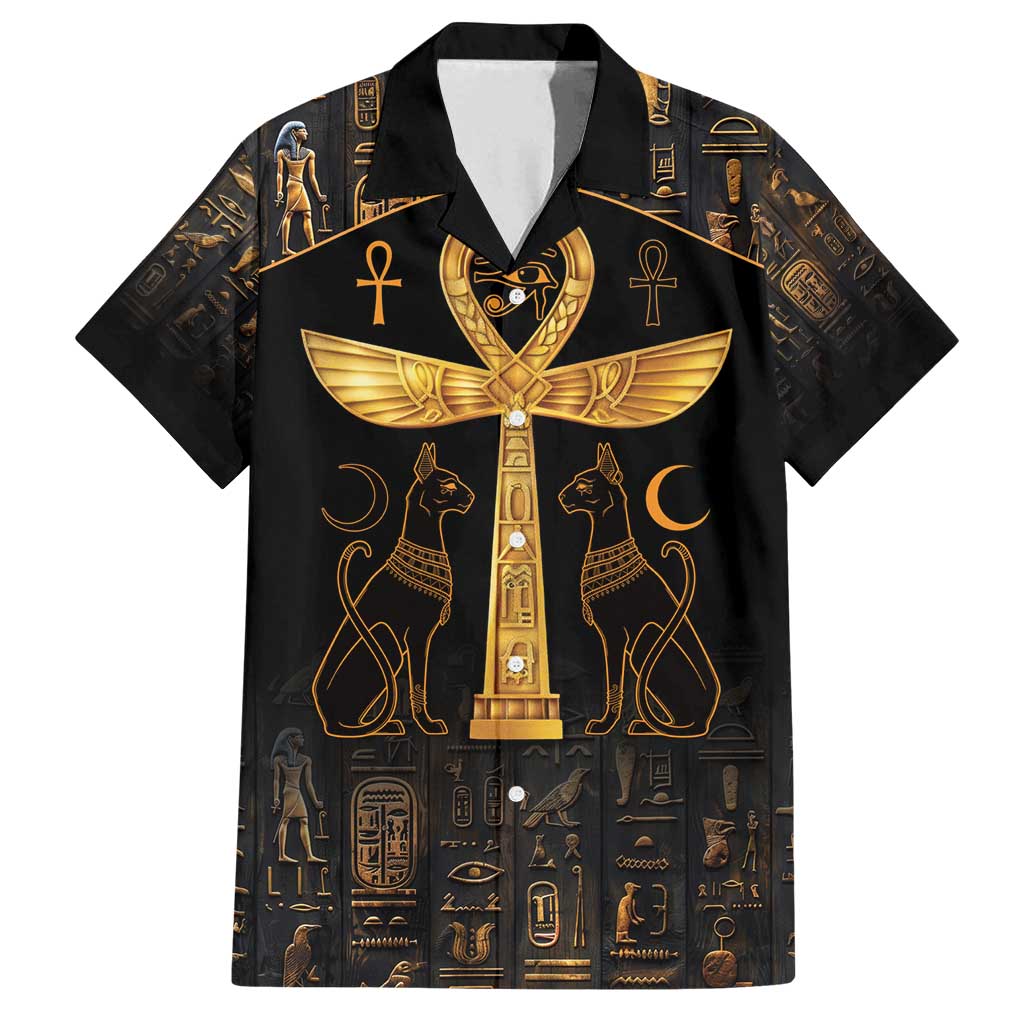 Ankh with Eye of Horus Family Matching Summer Maxi Dress and Hawaiian Shirt Ancient Egypt Culture - Wonder Print Shop