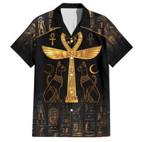 Ankh with Eye of Horus Family Matching Summer Maxi Dress and Hawaiian Shirt Ancient Egypt Culture - Wonder Print Shop