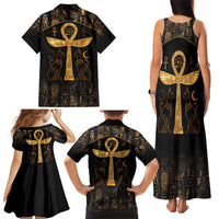 Ankh with Eye of Horus Family Matching Tank Maxi Dress and Hawaiian Shirt Ancient Egypt Culture - Wonder Print Shop