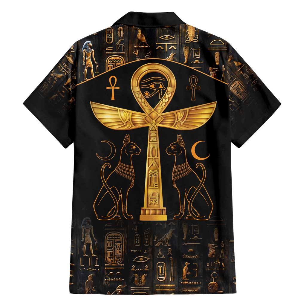 Ankh with Eye of Horus Family Matching Tank Maxi Dress and Hawaiian Shirt Ancient Egypt Culture - Wonder Print Shop