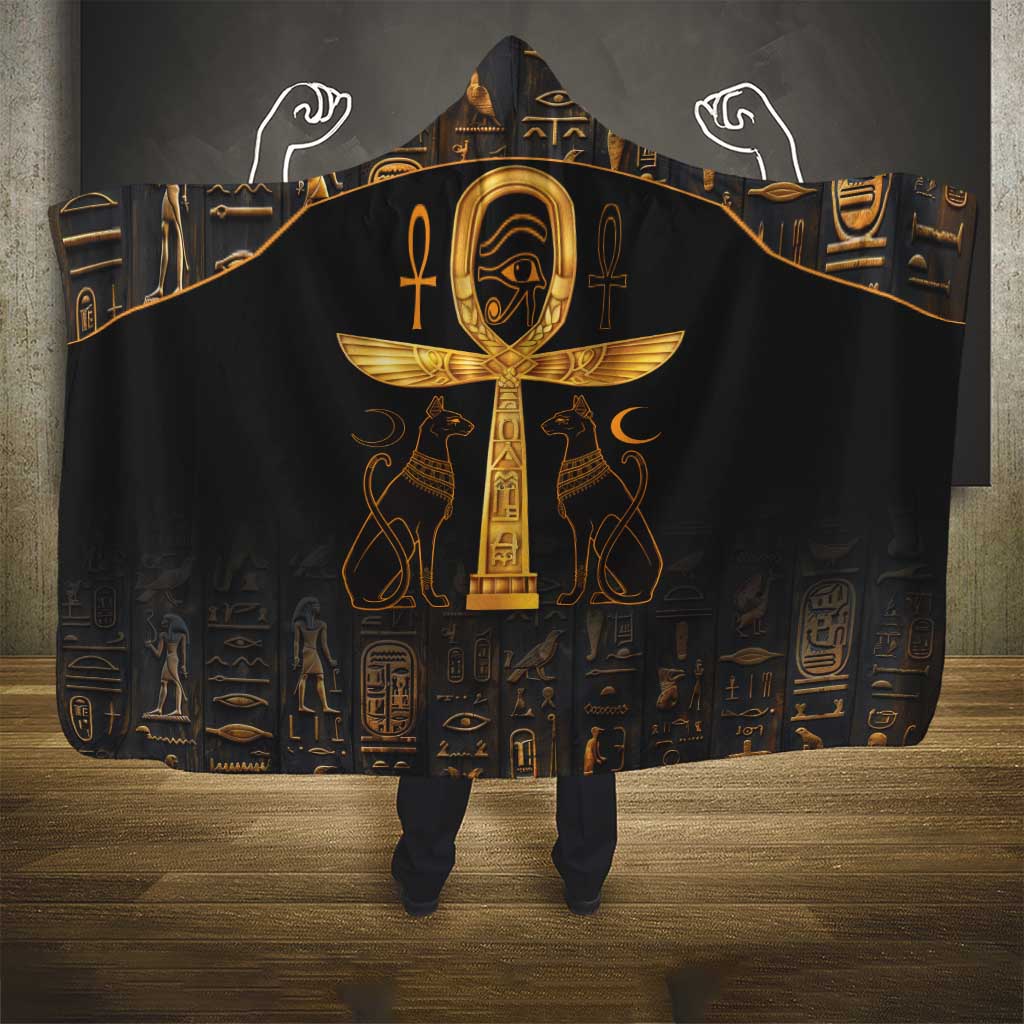Ankh with Eye of Horus Hooded Blanket Ancient Egypt Culture
