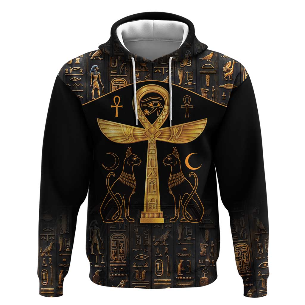 Ankh with Eye of Horus Hoodie Ancient Egypt Culture - Wonder Print Shop