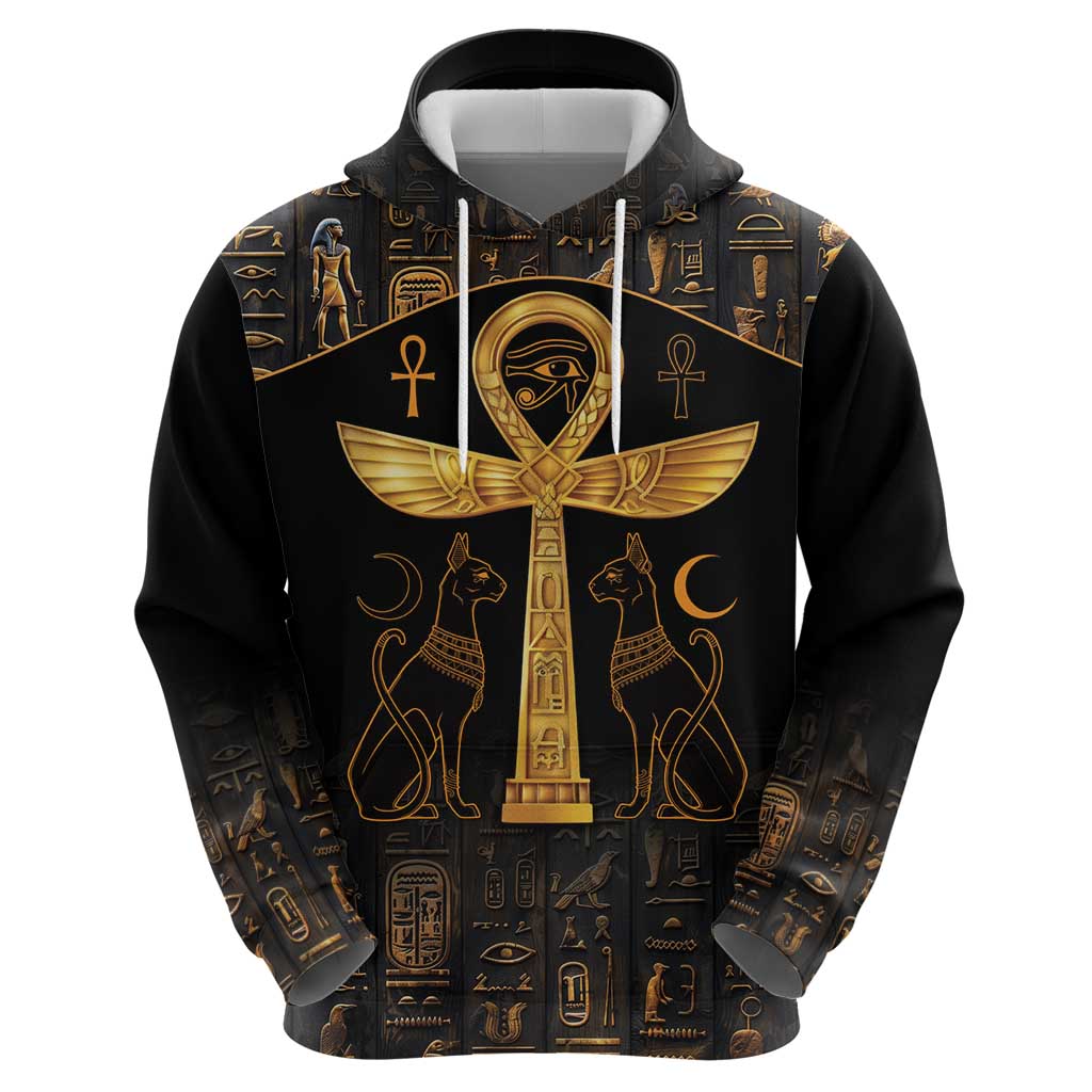 Ankh with Eye of Horus Hoodie Ancient Egypt Culture - Wonder Print Shop
