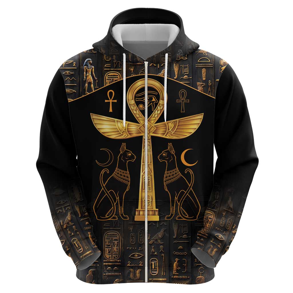Ankh with Eye of Horus Hoodie Ancient Egypt Culture - Wonder Print Shop