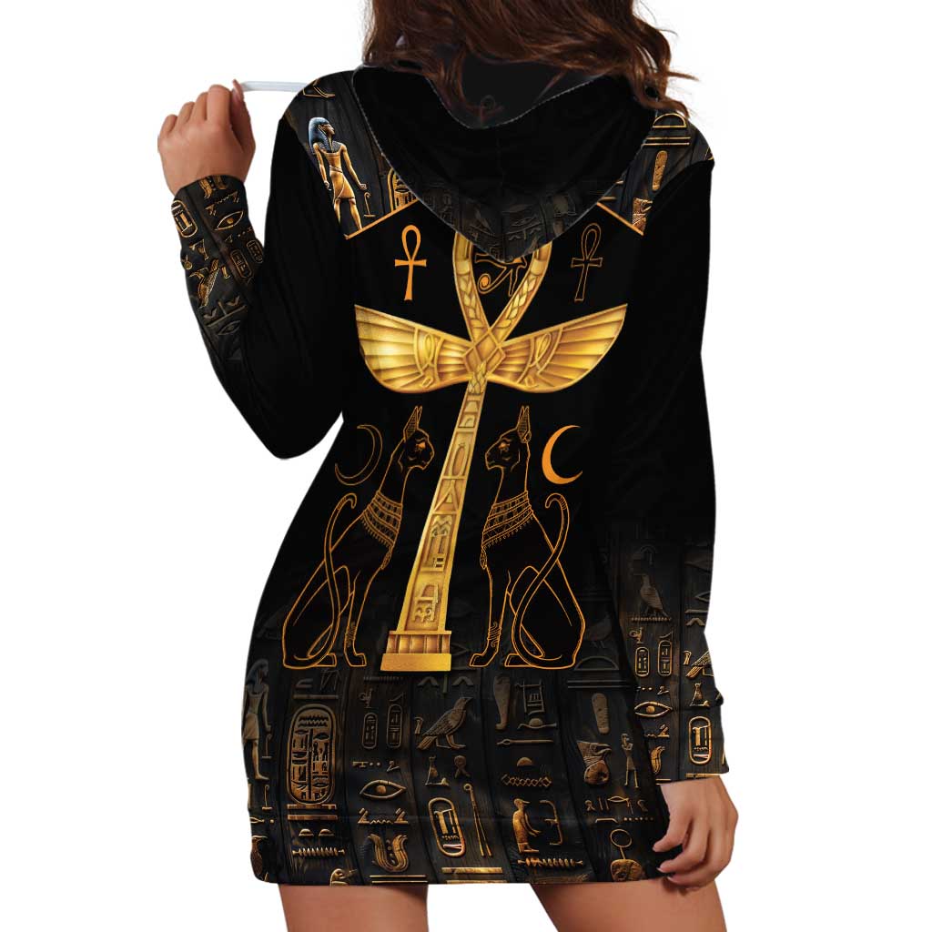 Ankh with Eye of Horus Hoodie Dress Ancient Egypt Culture - Wonder Print Shop
