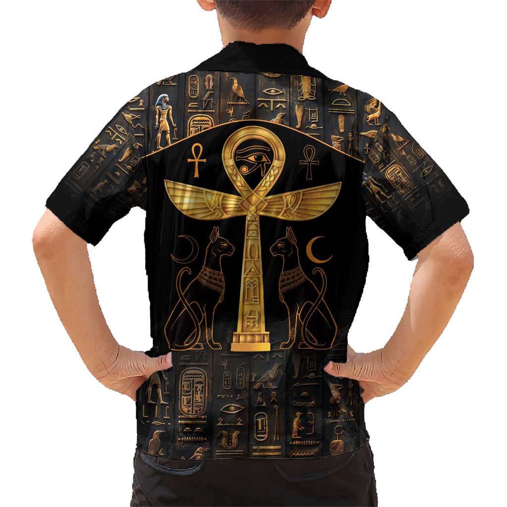 Ankh with Eye of Horus Kid Hawaiian Shirt Ancient Egypt Culture - Wonder Print Shop