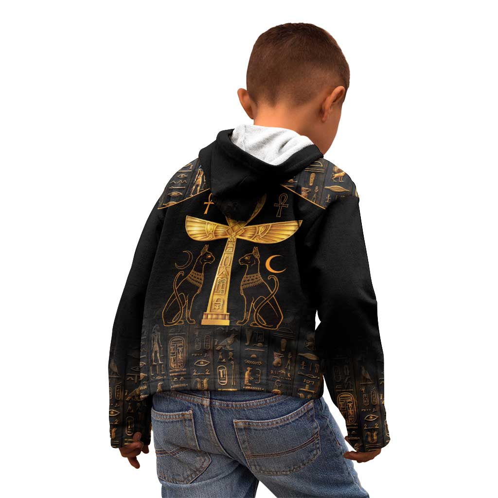 Ankh with Eye of Horus Kid Hoodie Ancient Egypt Culture - Wonder Print Shop