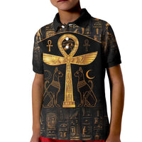 Ankh with Eye of Horus Kid Polo Shirt Ancient Egypt Culture - Wonder Print Shop