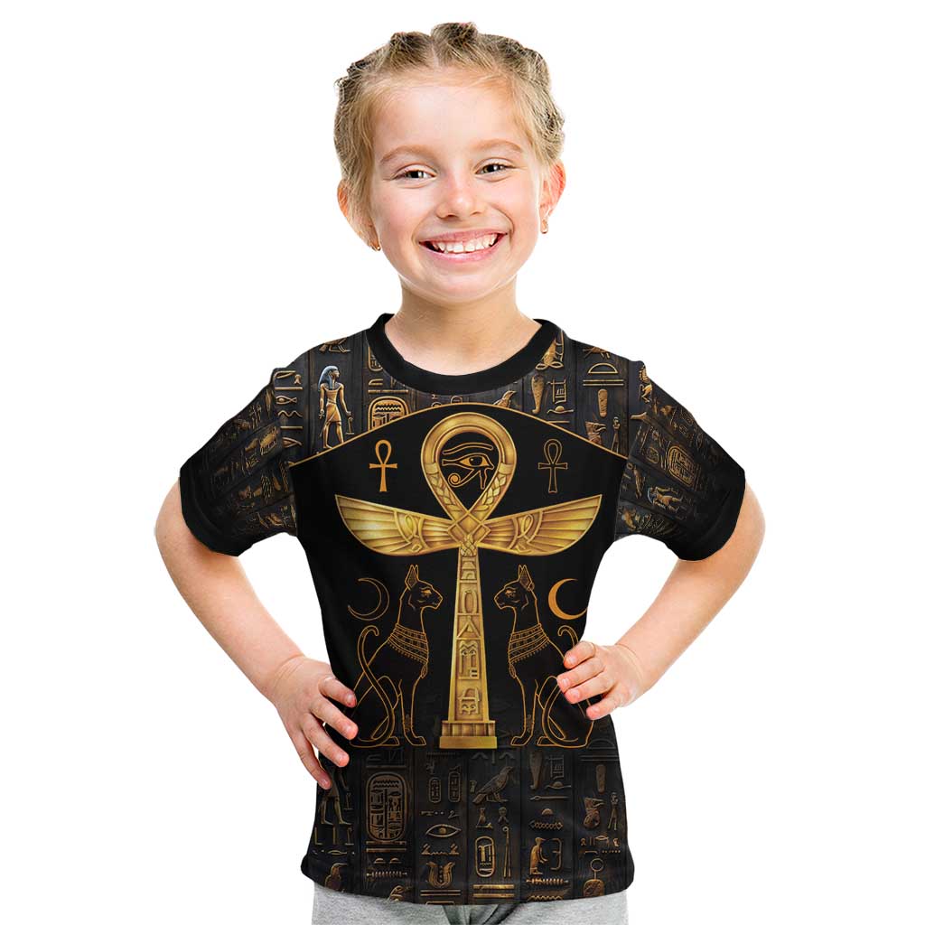 Ankh with Eye of Horus Kid T Shirt Ancient Egypt Culture - Wonder Print Shop
