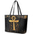 Ankh with Eye of Horus Leather Tote Bag Ancient Egypt Culture - Wonder Print Shop
