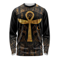 Ankh with Eye of Horus Long Sleeve Shirt Ancient Egypt Culture - Wonder Print Shop