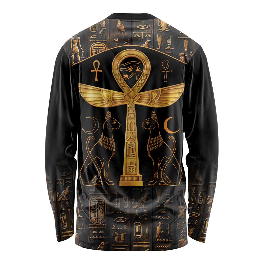 Ankh with Eye of Horus Long Sleeve Shirt Ancient Egypt Culture - Wonder Print Shop