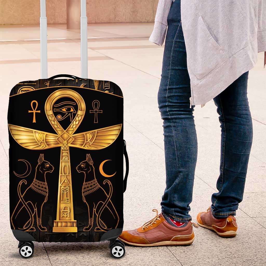 Ankh with Eye of Horus Luggage Cover Ancient Egypt Culture - Wonder Print Shop
