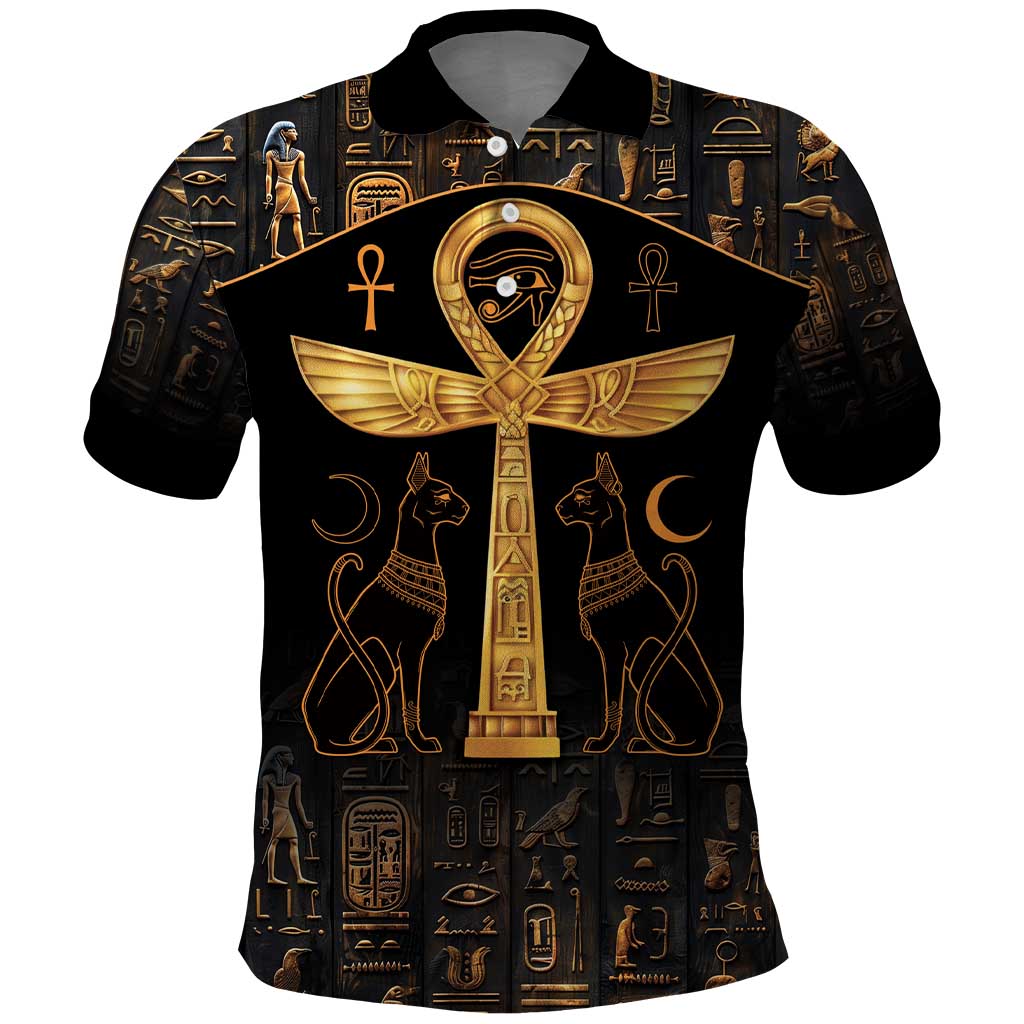 Ankh with Eye of Horus Polo Shirt Ancient Egypt Culture - Wonder Print Shop