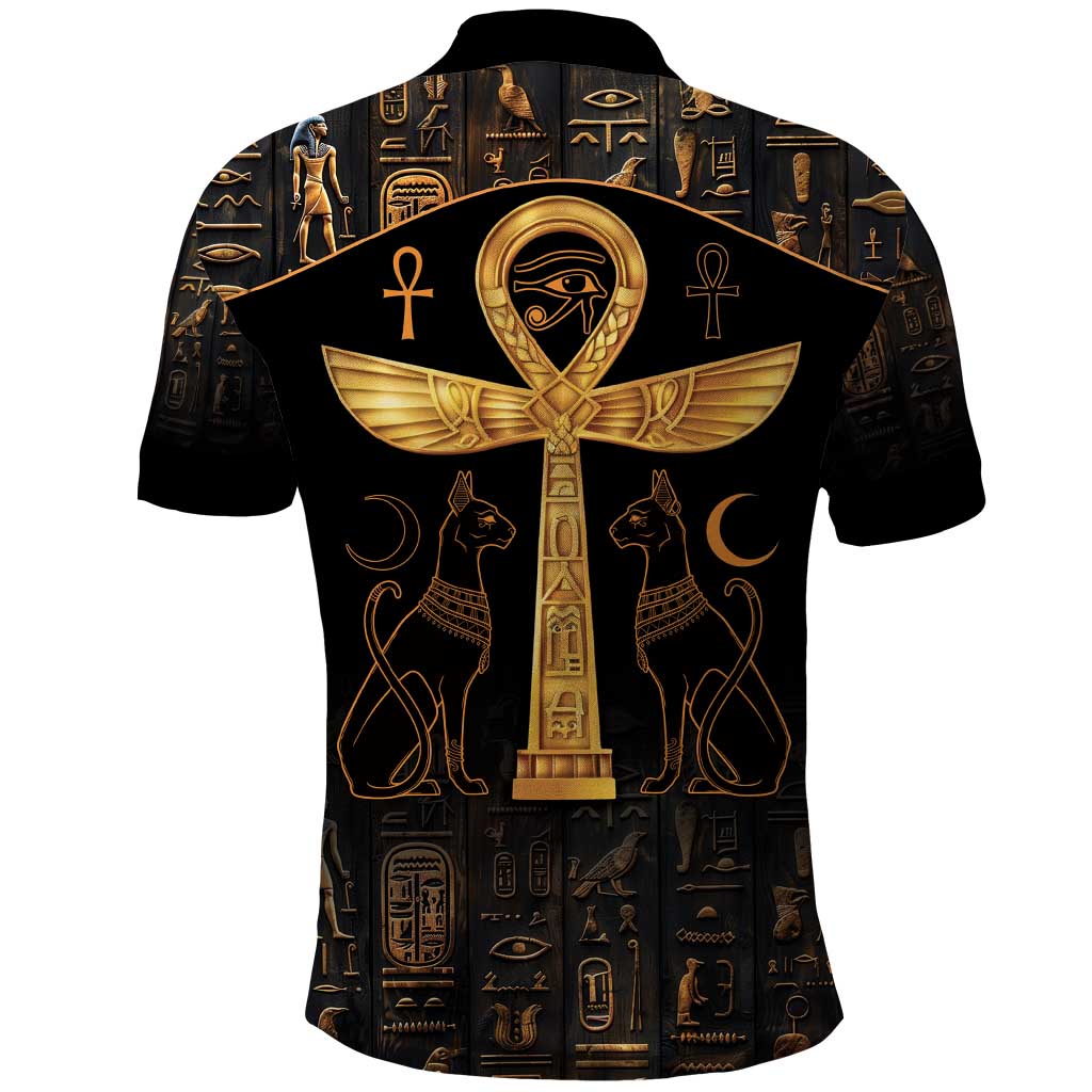 Ankh with Eye of Horus Polo Shirt Ancient Egypt Culture - Wonder Print Shop