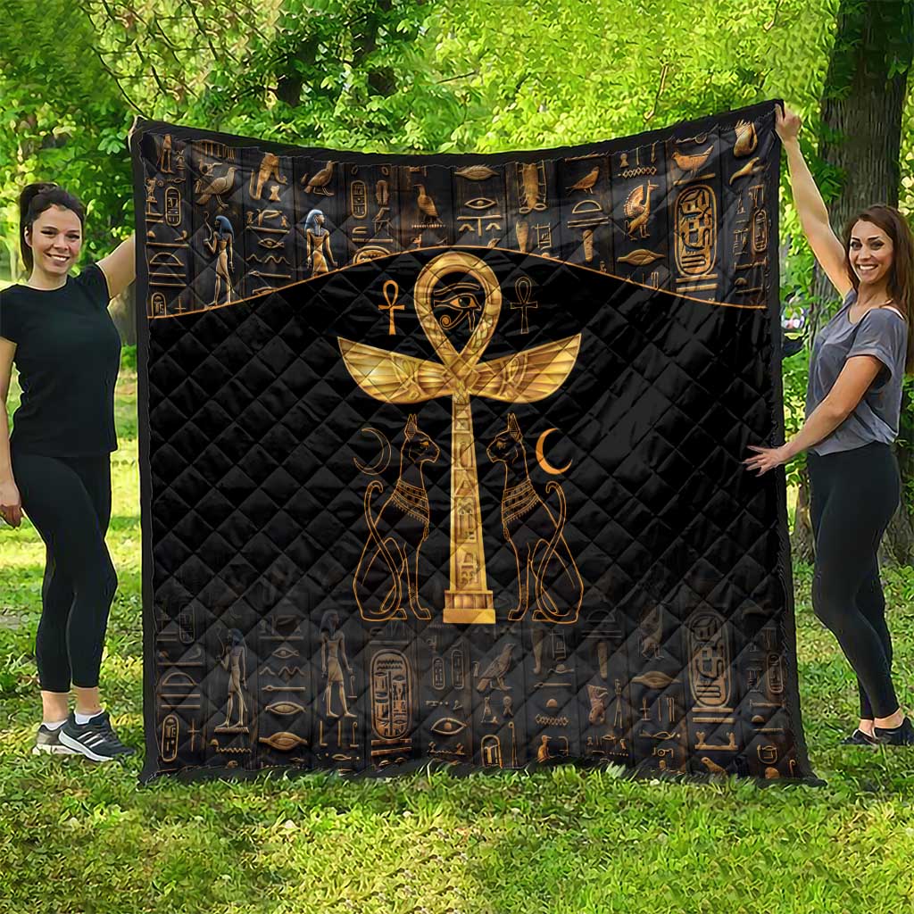 Ankh with Eye of Horus Quilt Ancient Egypt Culture - Wonder Print Shop