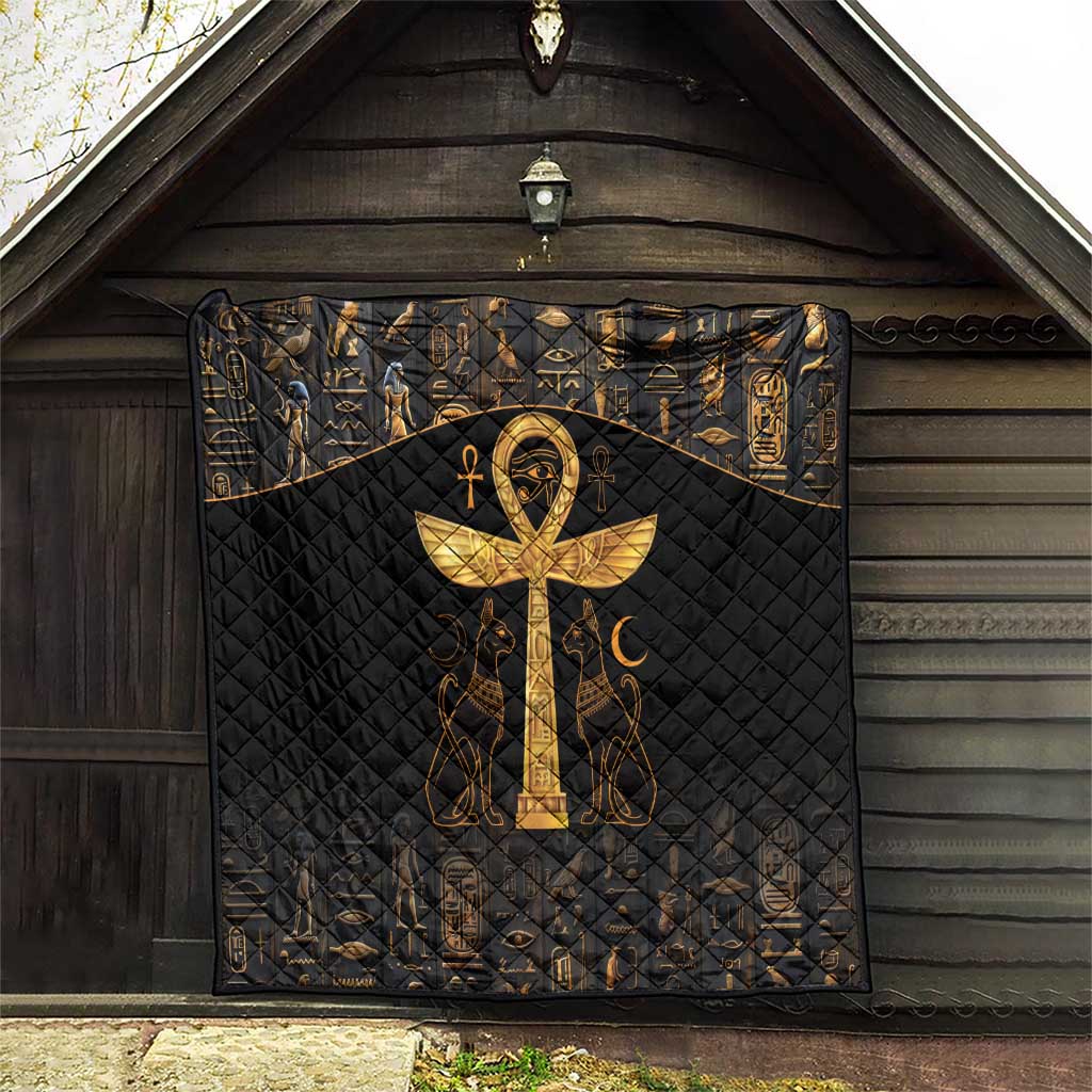 Ankh with Eye of Horus Quilt Ancient Egypt Culture - Wonder Print Shop