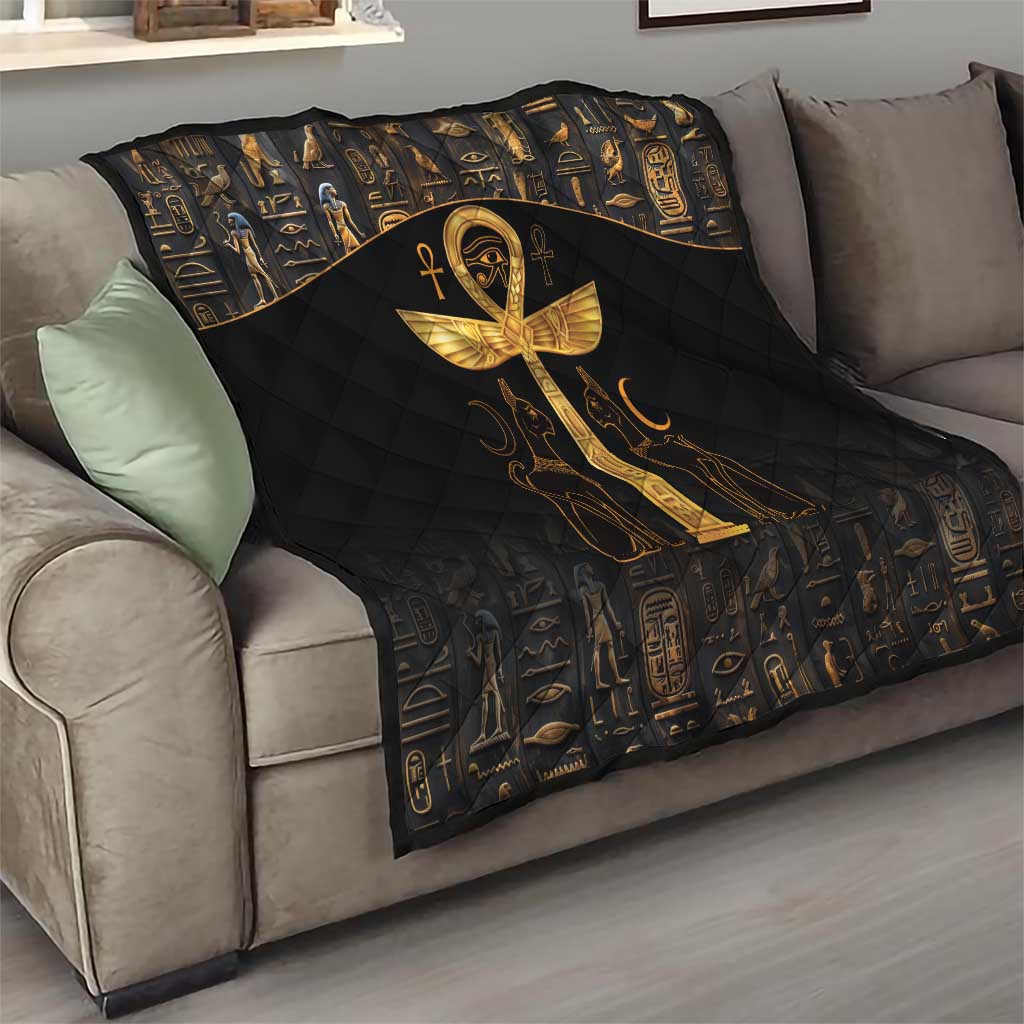 Ankh with Eye of Horus Quilt Ancient Egypt Culture - Wonder Print Shop