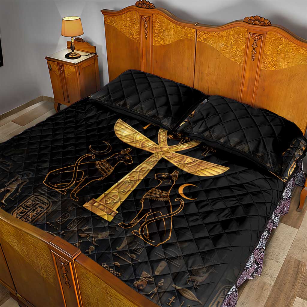 Ankh with Eye of Horus Quilt Bed Set Ancient Egypt Culture - Wonder Print Shop