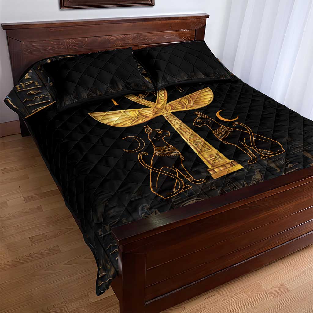 Ankh with Eye of Horus Quilt Bed Set Ancient Egypt Culture - Wonder Print Shop