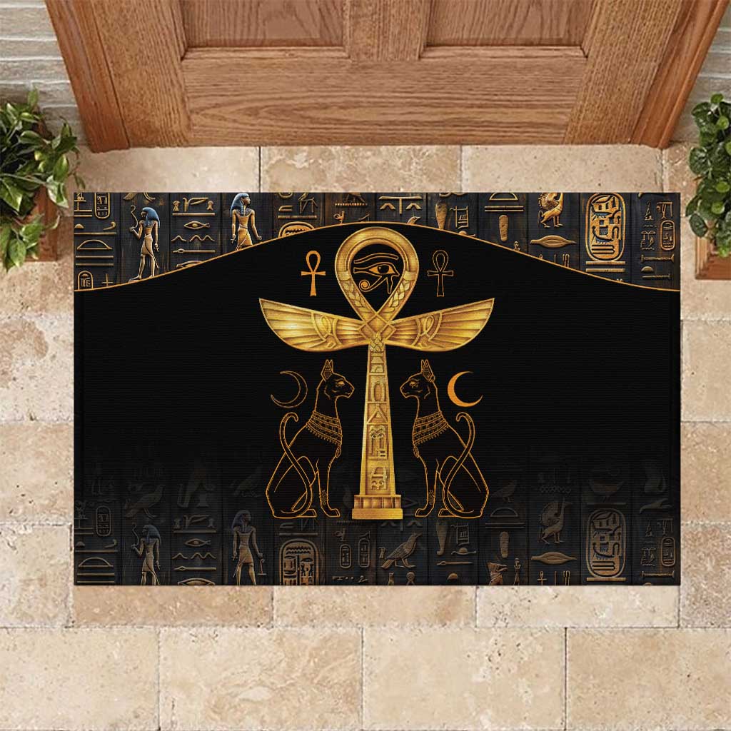 Ankh with Eye of Horus Rubber Doormat Ancient Egypt Culture - Wonder Print Shop