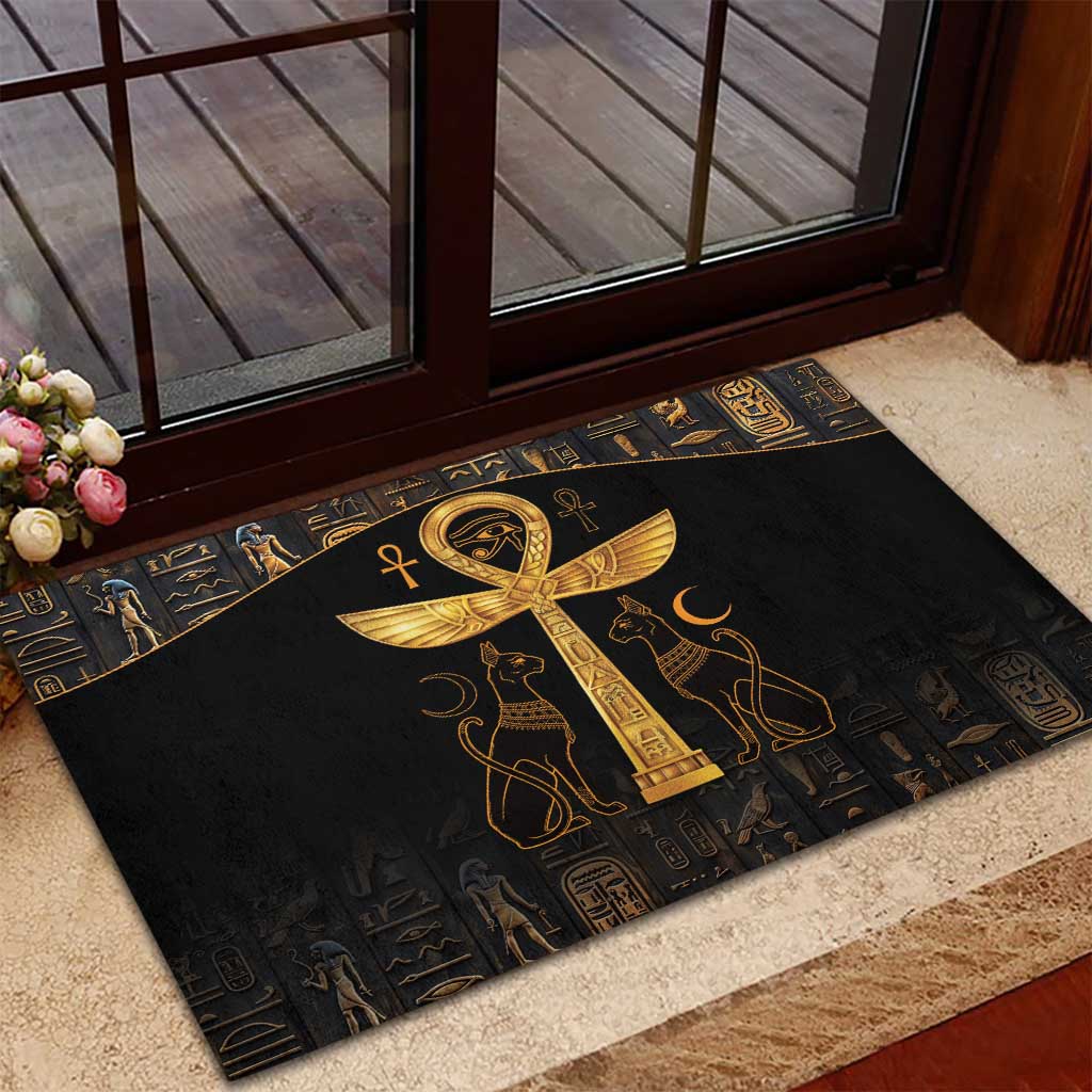 Ankh with Eye of Horus Rubber Doormat Ancient Egypt Culture - Wonder Print Shop