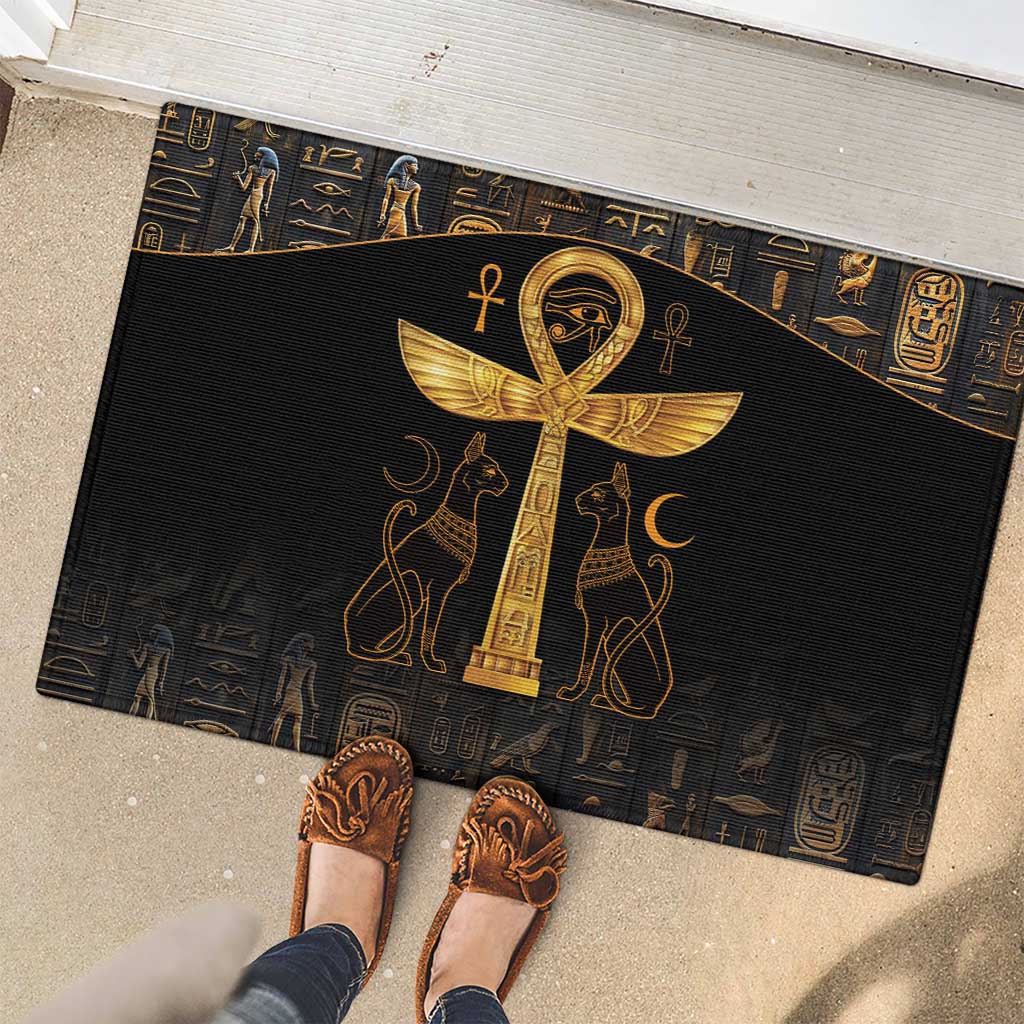 Ankh with Eye of Horus Rubber Doormat Ancient Egypt Culture - Wonder Print Shop