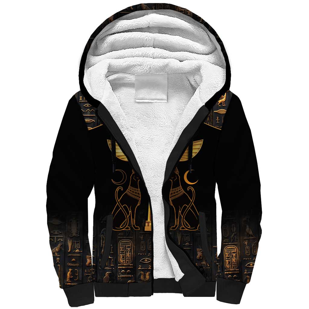 Ankh with Eye of Horus Sherpa Hoodie Ancient Egypt Culture - Wonder Print Shop
