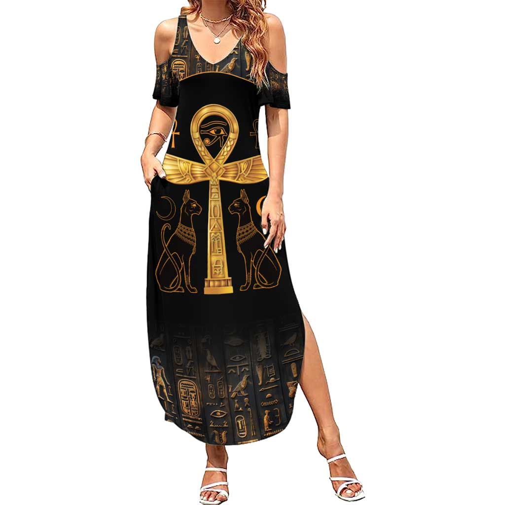 Ankh with Eye of Horus Summer Maxi Dress Ancient Egypt Culture - Wonder Print Shop