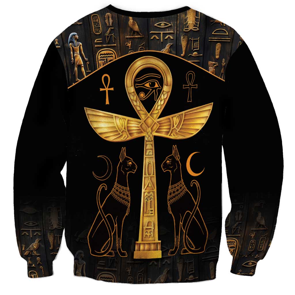 Ankh with Eye of Horus Sweatshirt Ancient Egypt Culture - Wonder Print Shop