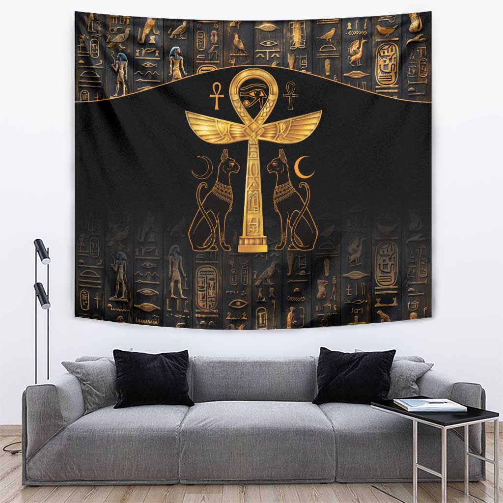 Ankh with Eye of Horus Tapestry Ancient Egypt Culture - Wonder Print Shop