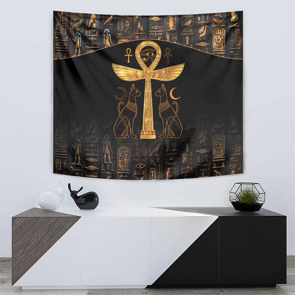 Ankh with Eye of Horus Tapestry Ancient Egypt Culture - Wonder Print Shop