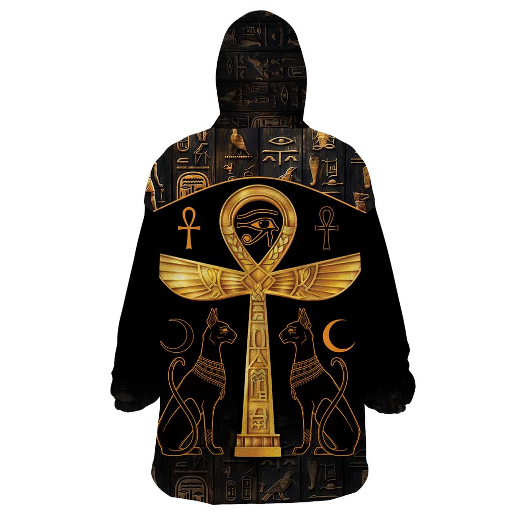 Ankh with Eye of Horus Wearable Blanket Hoodie Ancient Egypt Culture - Wonder Print Shop