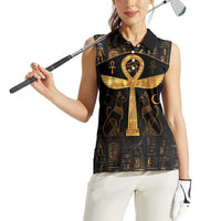 Ankh with Eye of Horus Women Sleeveless Polo Shirt Ancient Egypt Culture - Wonder Print Shop