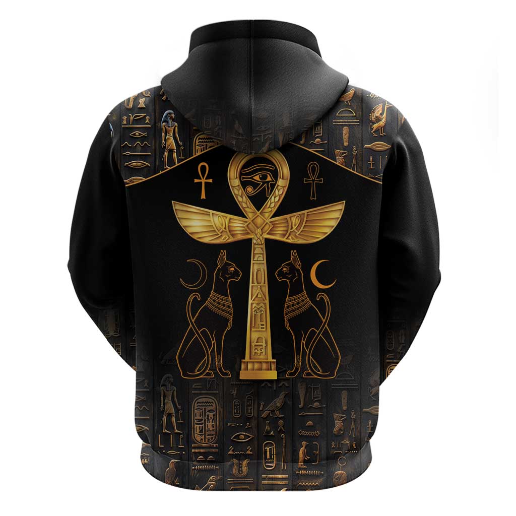 Ankh with Eye of Horus Zip Hoodie Ancient Egypt Culture - Wonder Print Shop