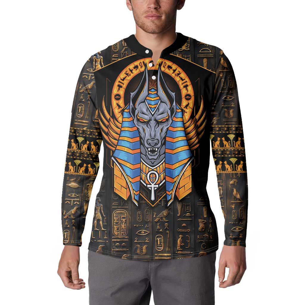 Egyptian Anubis Button Sweatshirt Ancient Egypt Culture LT9 - Wonder Print Shop